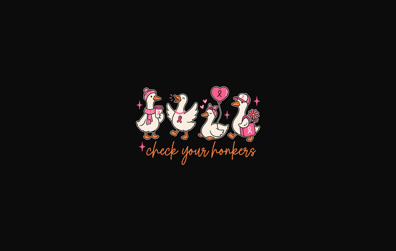 Cute Goose Squad Pink Awareness DTF Transfer