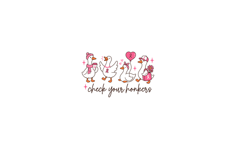 Cute Goose Squad Pink Awareness DTF Transfer