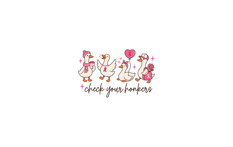 Cute Goose Squad Pink Awareness DTF Transfer