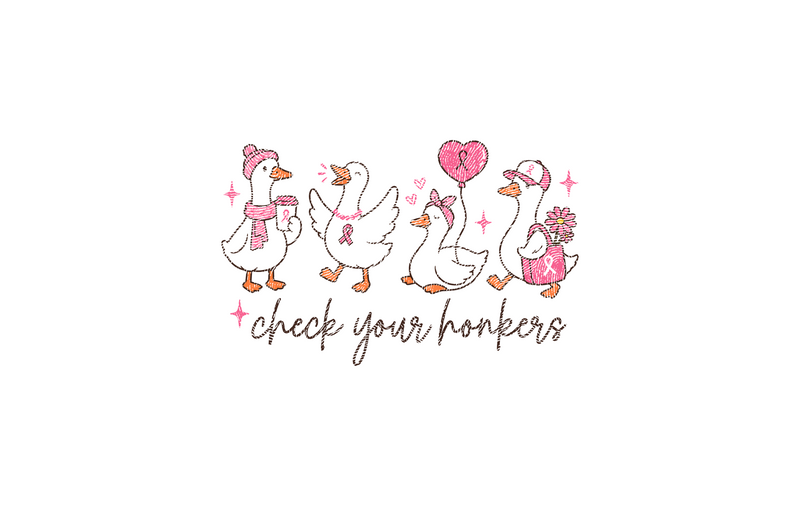 Cute Goose Squad Pink Awareness DTF Transfer