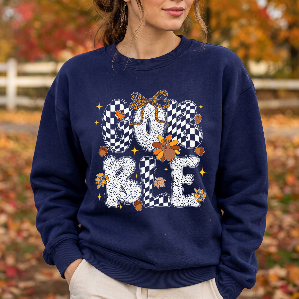Leopard Bow & Cute Turkey DTF Transfer