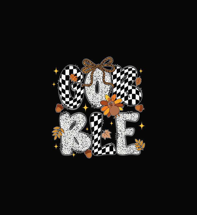 Leopard Bow & Cute Turkey DTF Transfer
