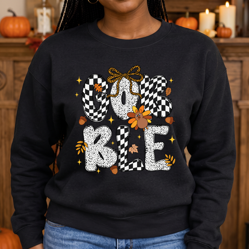 Leopard Bow & Cute Turkey DTF Transfer