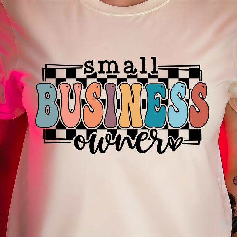 Retro Checked Small Business Owner - DTF Transfer