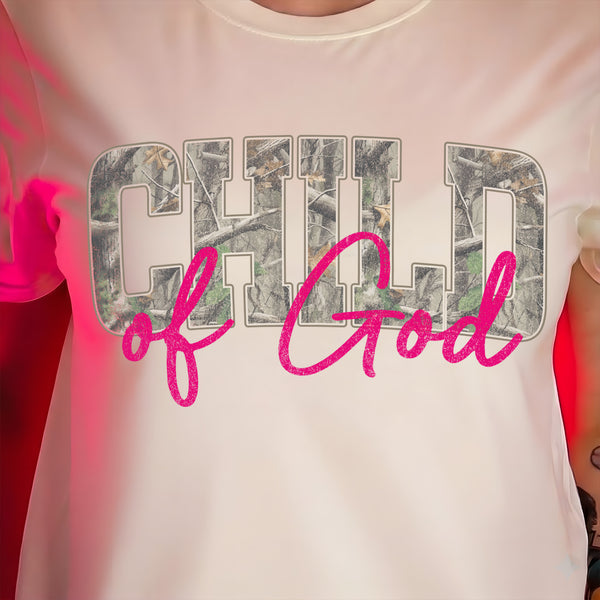Child Of God: Pink & Camo Faith - DTF Transfer