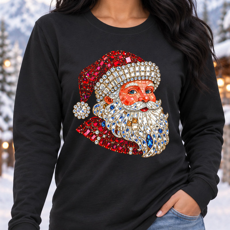 Classic Faux Gemstone Santa - DTF Transfer