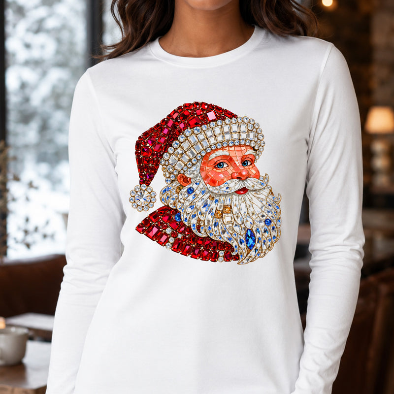 Classic Faux Gemstone Santa - DTF Transfer