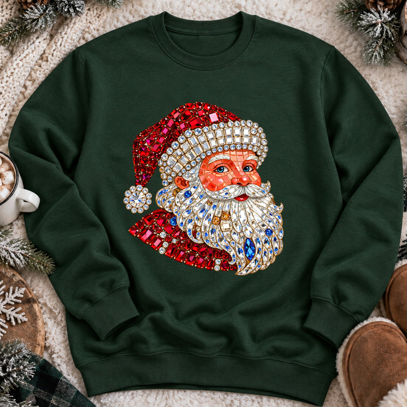 Classic Faux Gemstone Santa - DTF Transfer