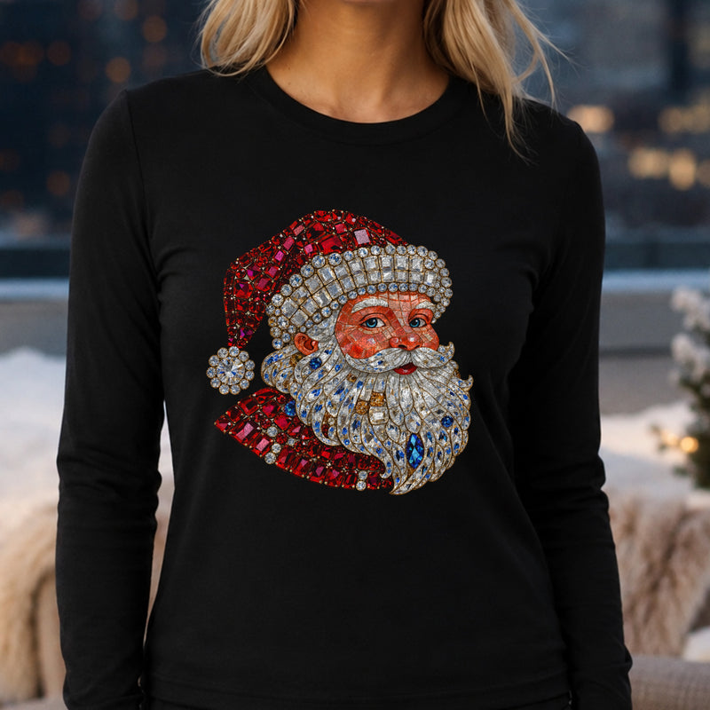 Classic Faux Gemstone Santa - DTF Transfer
