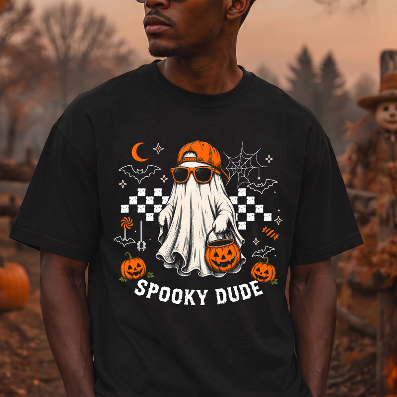 Spooky Dude Checkered Cool Ghost - DTF Transfer