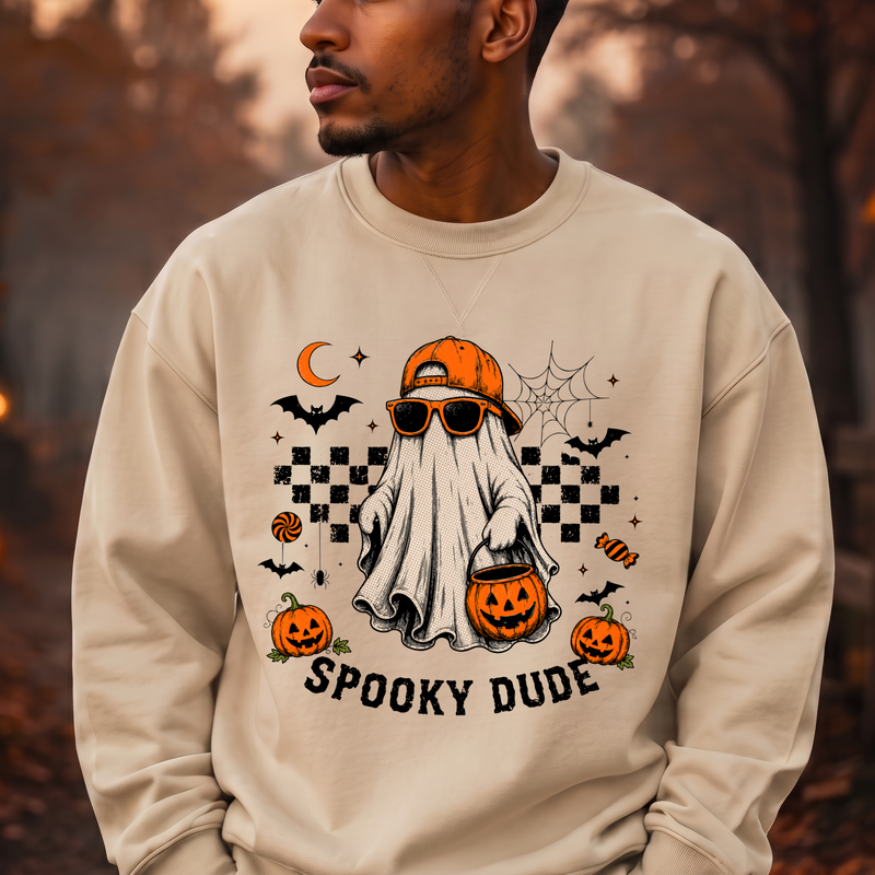 Spooky Dude Checkered Cool Ghost - DTF Transfer