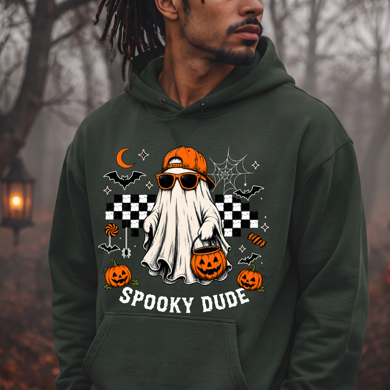 Spooky Dude Checkered Cool Ghost - DTF Transfer