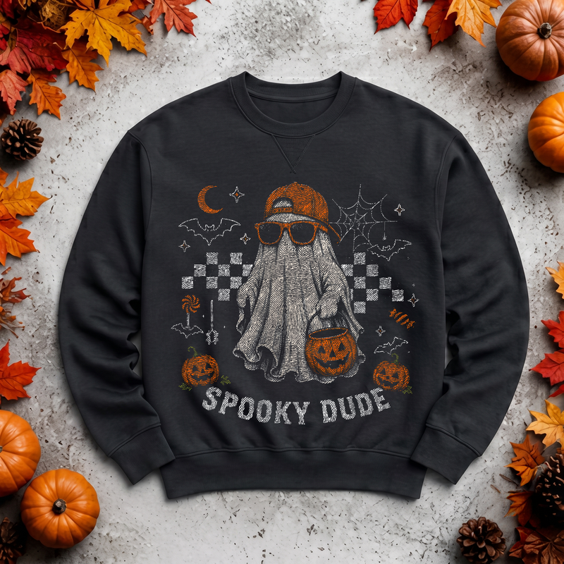 Spooky Dude Checkered Cool Ghost - DTF Transfer