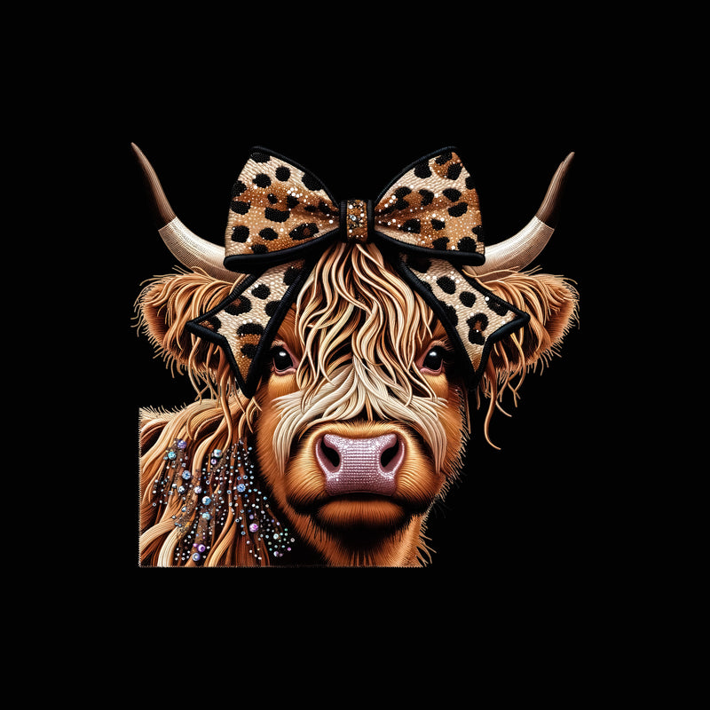 Faux Gemstones - Highland Cow - DTF Transfer
