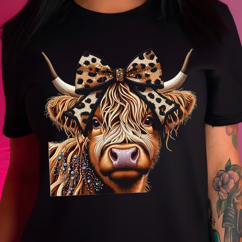 Faux Gemstones - Highland Cow - DTF Transfer