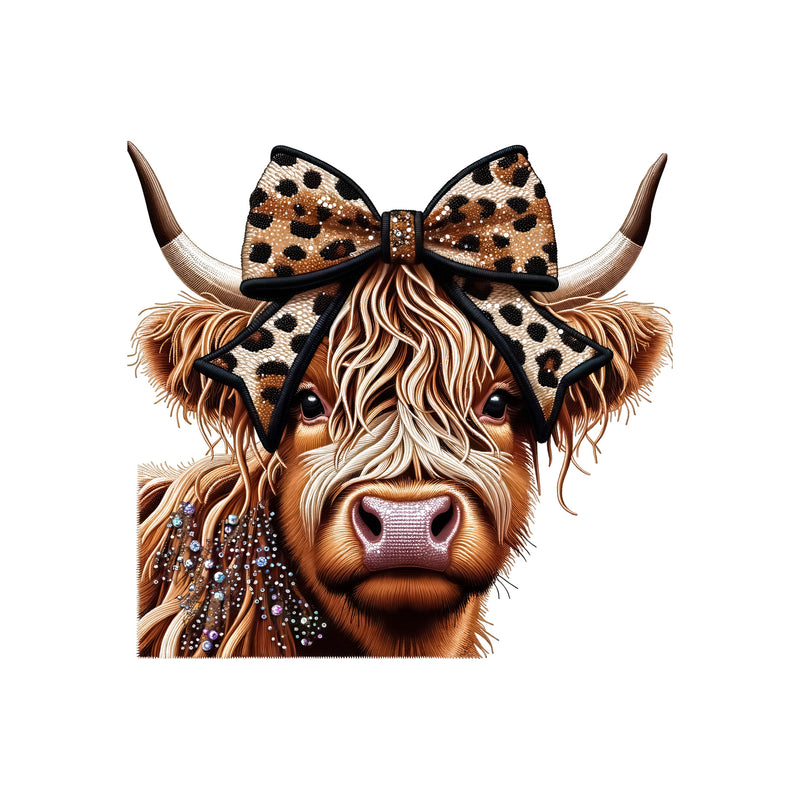 Faux Gemstones - Highland Cow - DTF Transfer