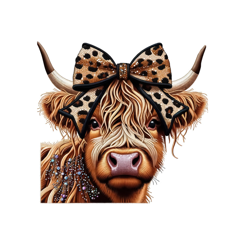 Faux Gemstones - Highland Cow - DTF Transfer