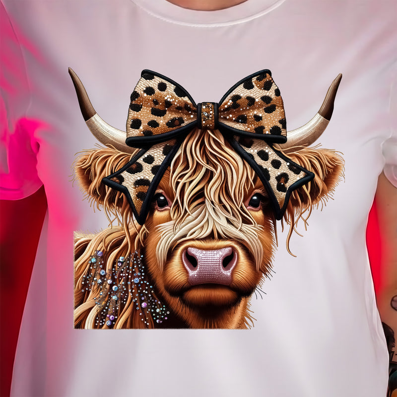 Faux Gemstones - Highland Cow - DTF Transfer
