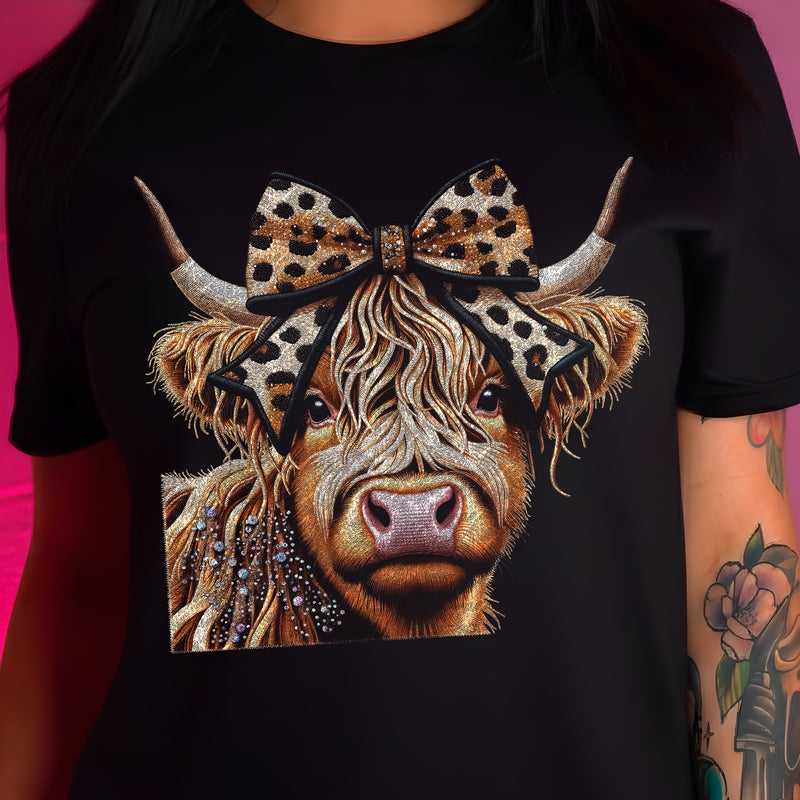 Faux Gemstones - Highland Cow - DTF Transfer