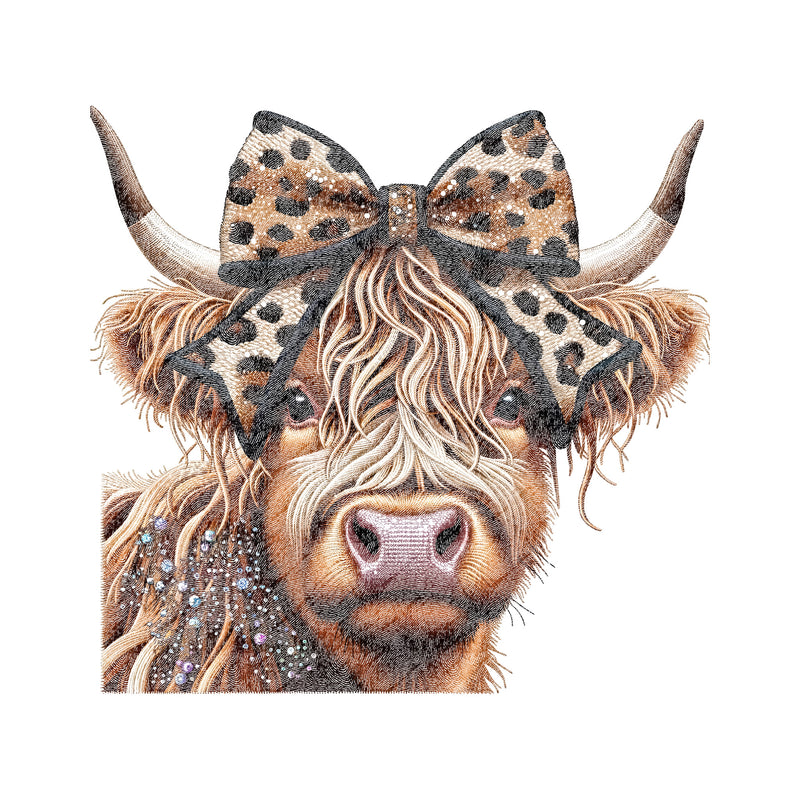 Faux Gemstones - Highland Cow - DTF Transfer