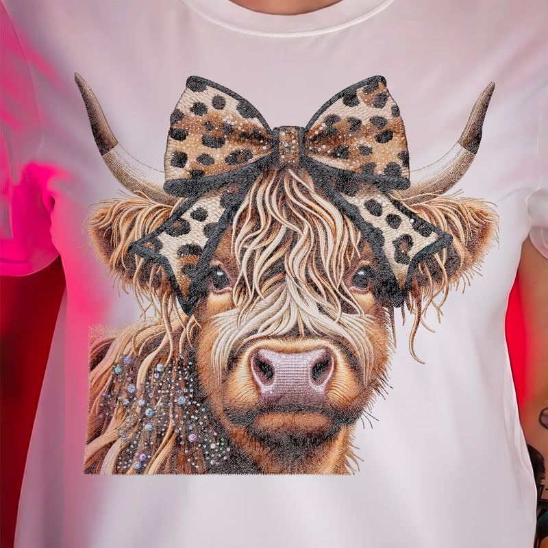 Faux Gemstones - Highland Cow - DTF Transfer