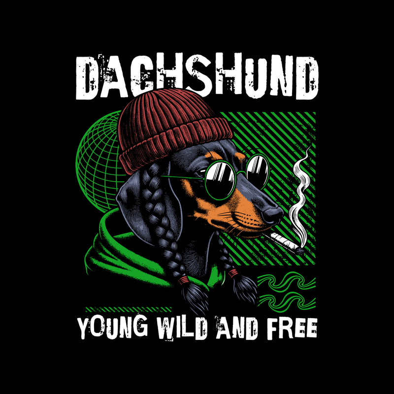 Dachshund, Young, Wild And Free - DTF Transfer