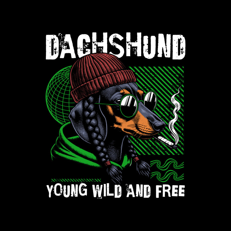 Dachshund, Young, Wild And Free - DTF Transfer