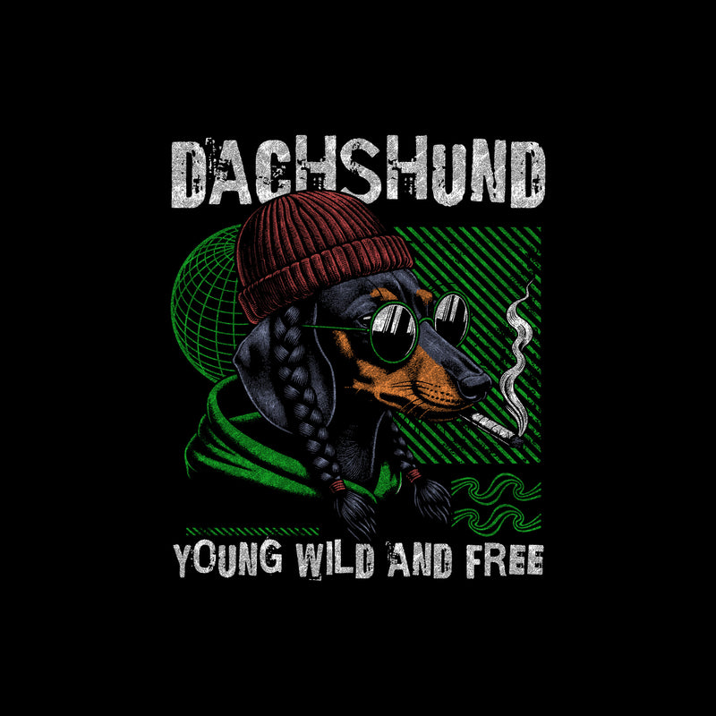Dachshund, Young, Wild And Free - DTF Transfer
