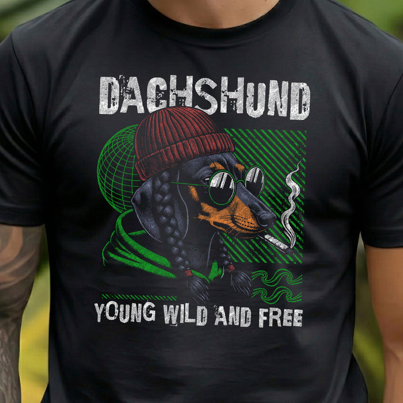 Dachshund, Young, Wild And Free - DTF Transfer