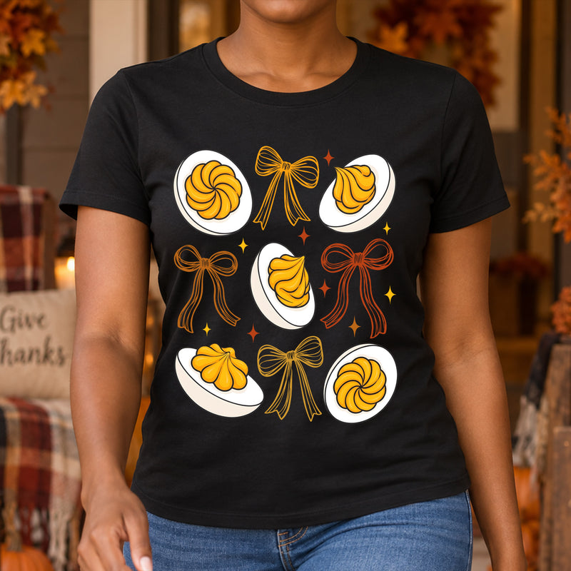 Deviled Eggs & Ribbon Bows Thanksgiving - DTF Transfer