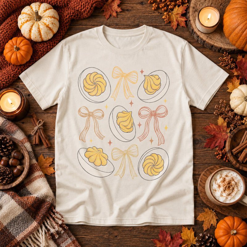 Deviled Eggs & Ribbon Bows Thanksgiving - DTF Transfer