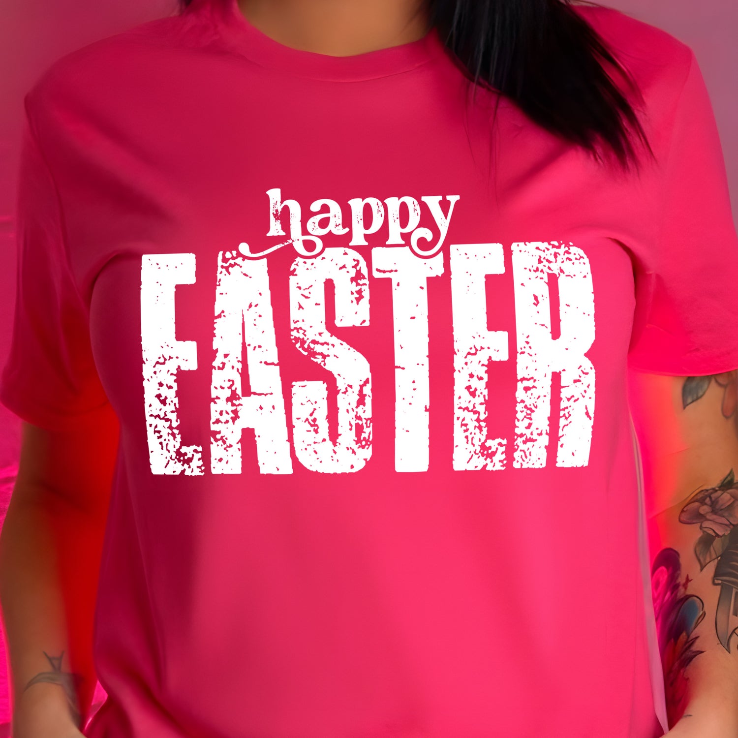 Distressed Happy Easter - DTF Transfer