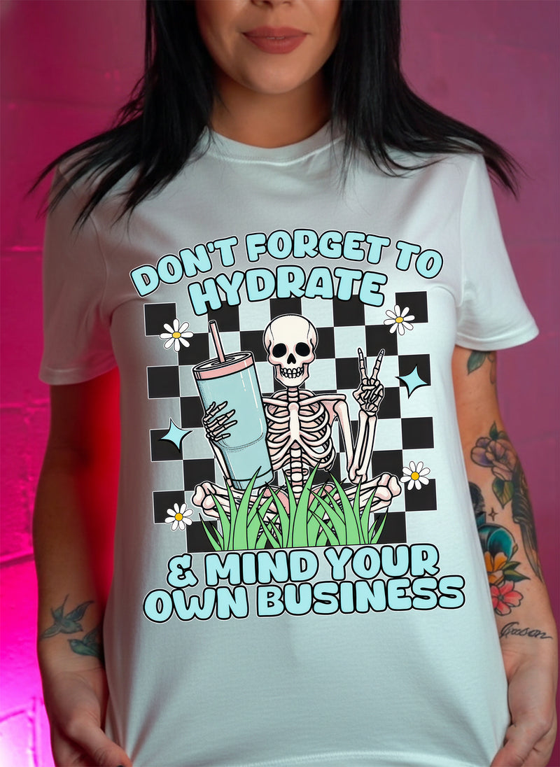 Liquid Zen: The "Mind Your Business" Skeleton - DTF Transfer