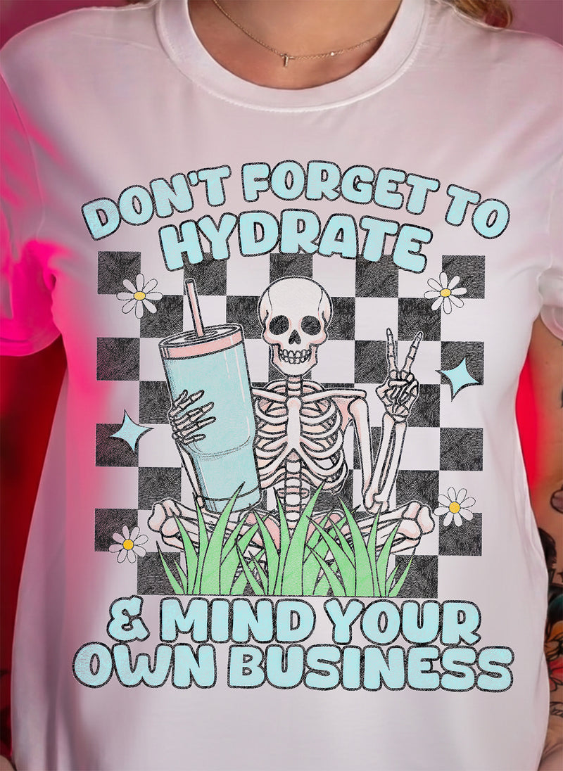 Liquid Zen: The "Mind Your Business" Skeleton - DTF Transfer