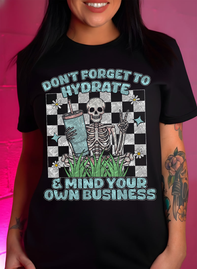 Liquid Zen: The "Mind Your Business" Skeleton - DTF Transfer