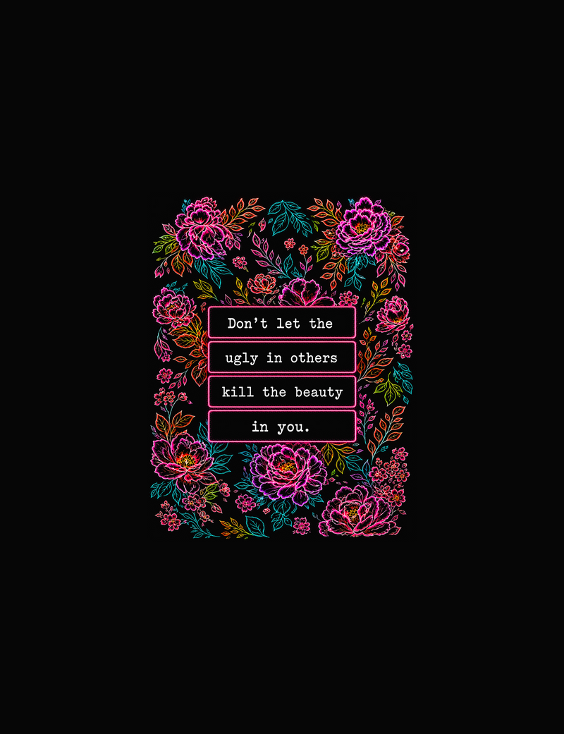 Neon Floral DTF Transfer