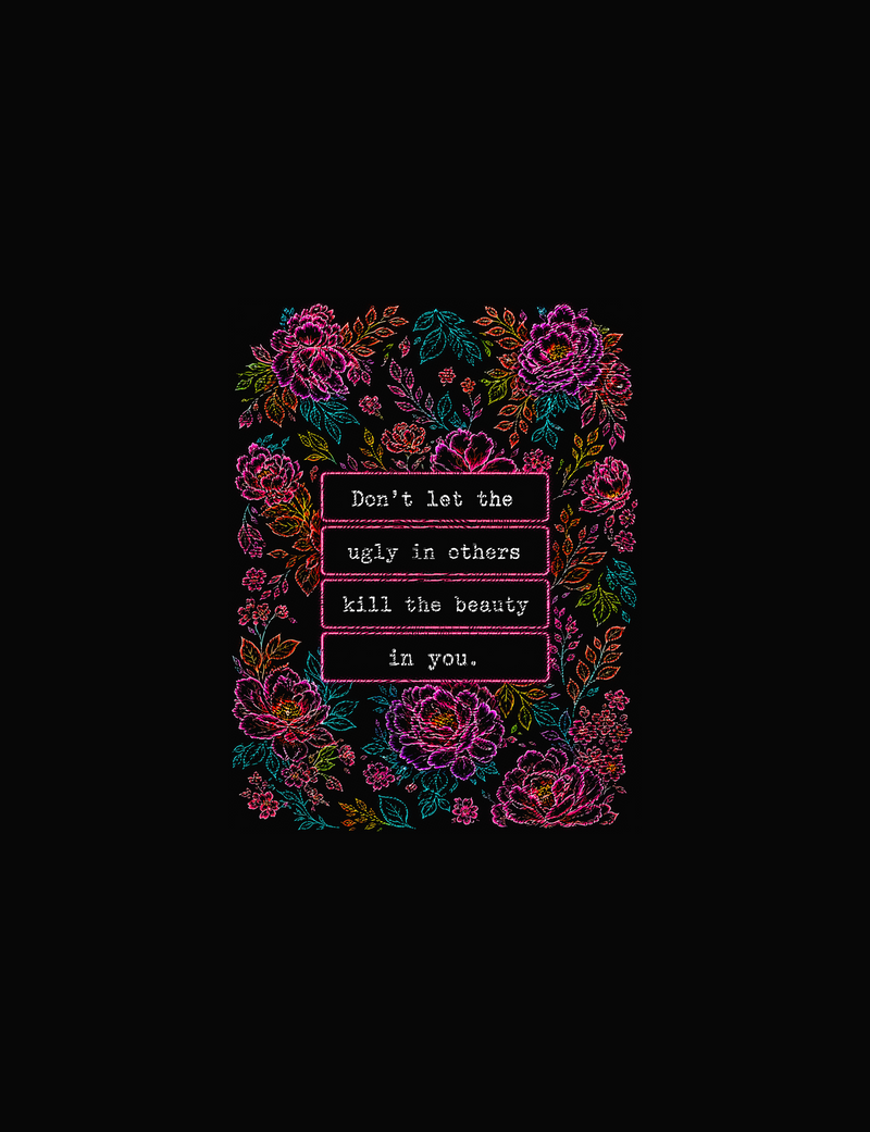 Neon Floral DTF Transfer