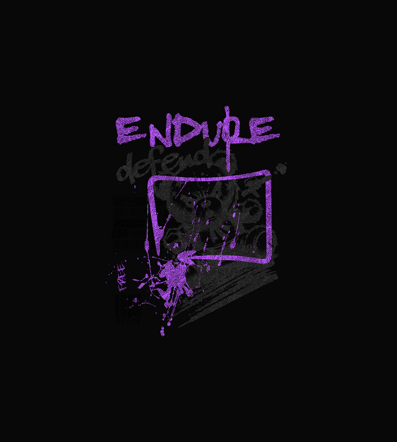 Endure Defend Y2K Punk Cyber-Grunge Teddy Bear - DTF Transfer