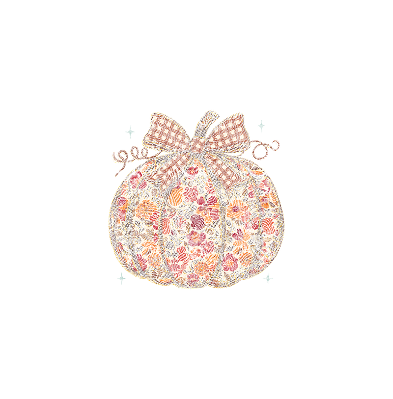 Gingham Bow & Vintage Floral DTF Transfer