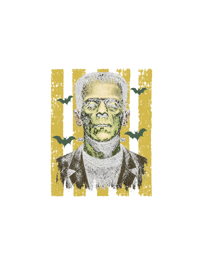 Distressed Mustard Stripes & Bats DTF Transfer