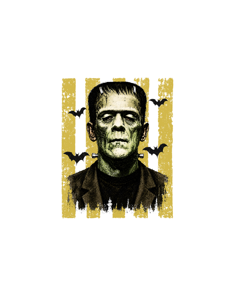 Distressed Mustard Stripes & Bats DTF Transfer
