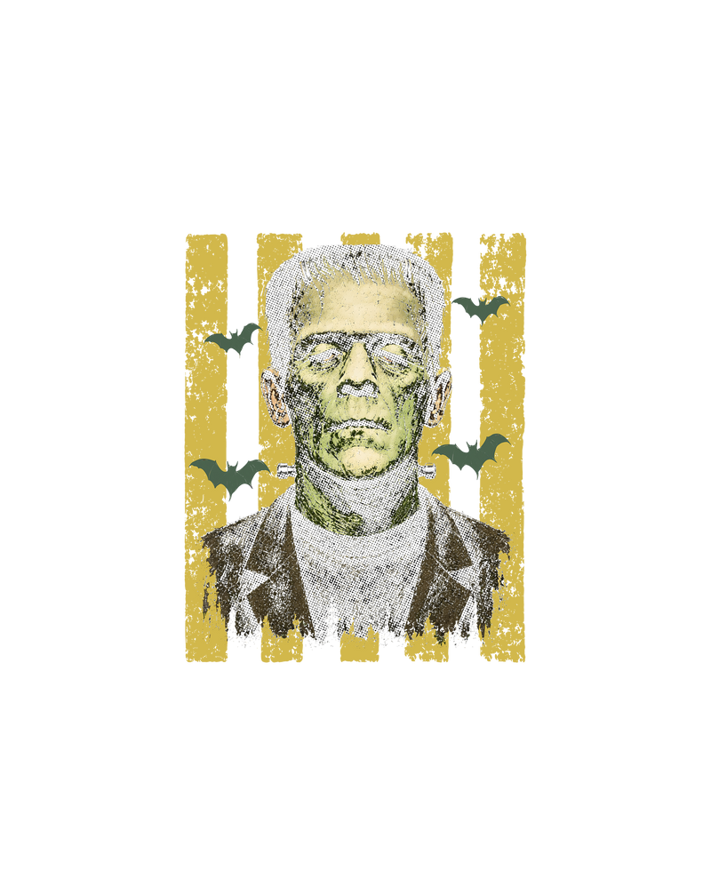 Distressed Mustard Stripes & Bats DTF Transfer