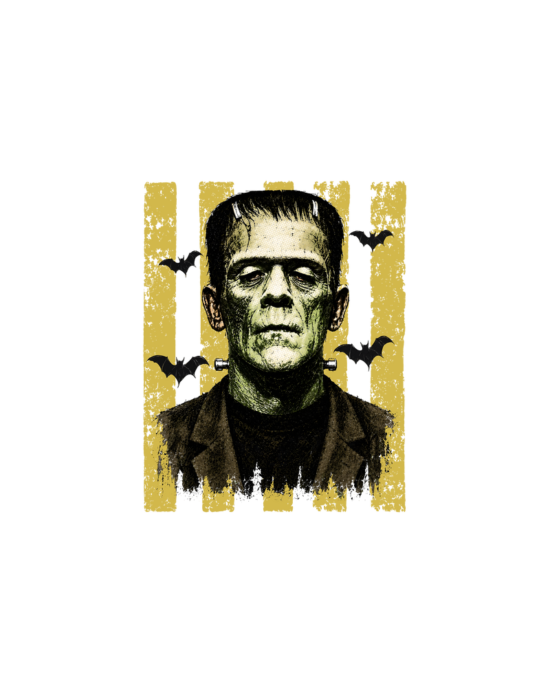 Distressed Mustard Stripes & Bats DTF Transfer
