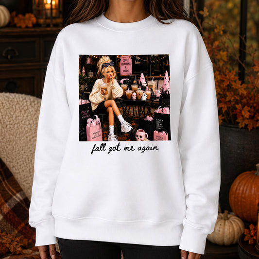 Fall Got Me Again, Pink Spooky Shopaholic - DTF Transfer
