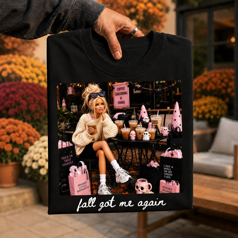 Fall Got Me Again, Pink Spooky Shopaholic - DTF Transfer