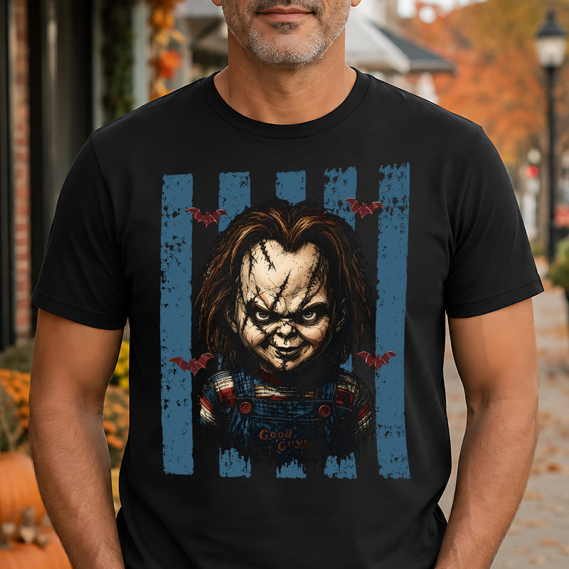 Striped With Bats - Chucky - DTF Transfer