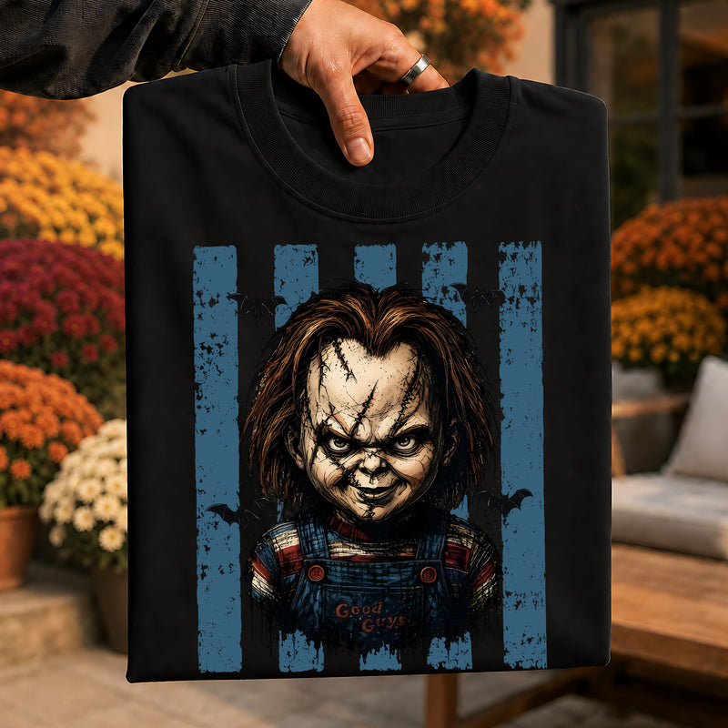 Striped With Bats - Chucky - DTF Transfer