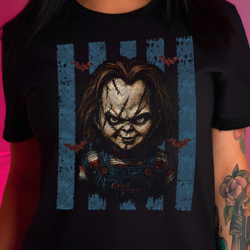 Striped With Bats - Chucky - DTF Transfer