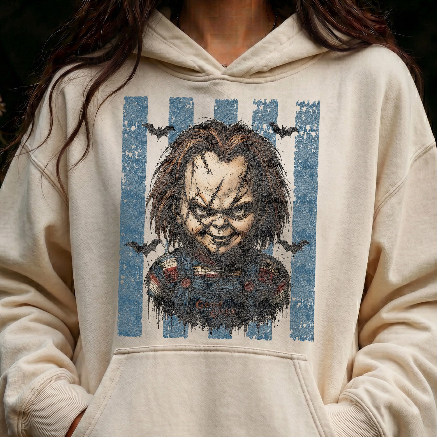 Striped With Bats - Chucky - DTF Transfer