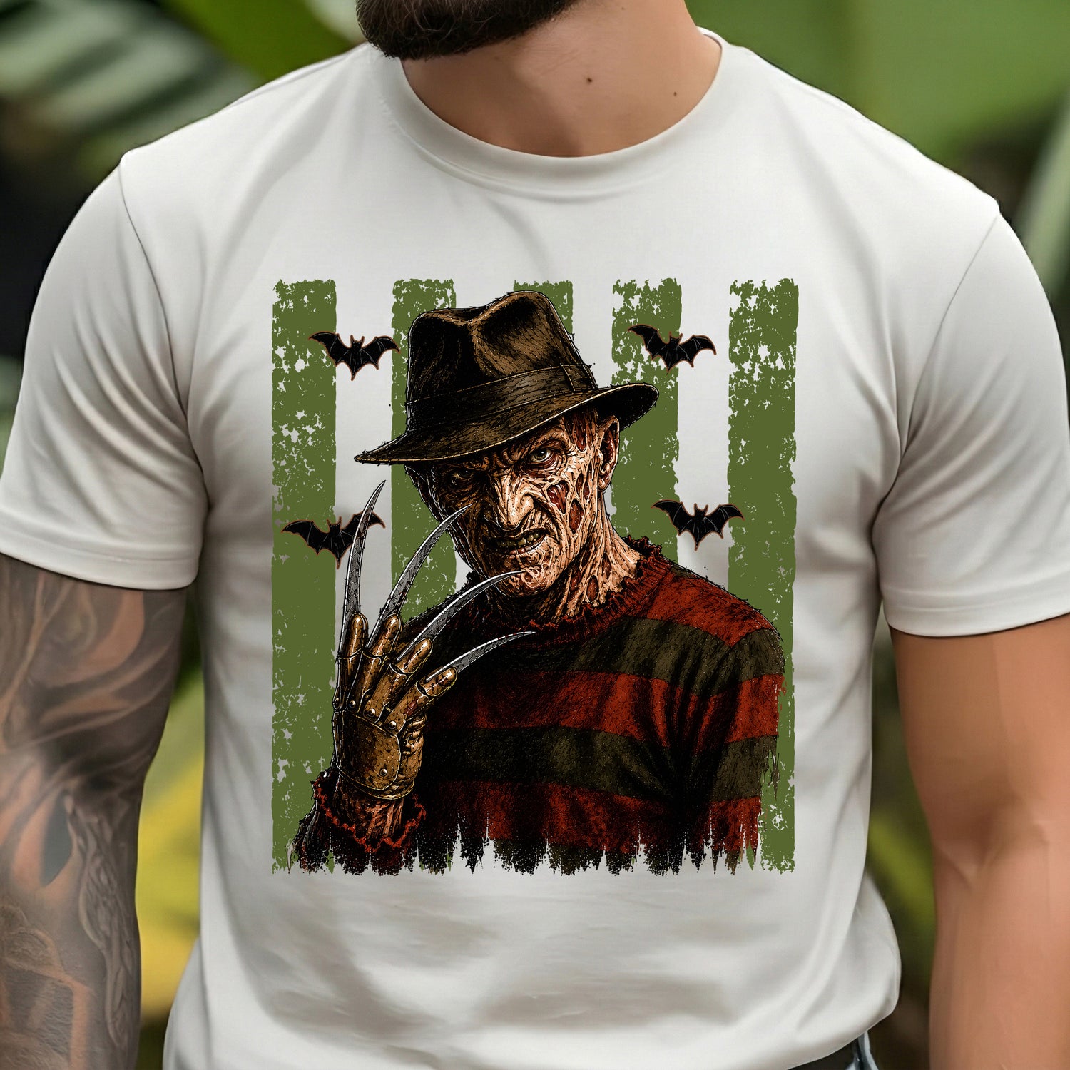 Striped With Bats: Freddy Krueger - DTF Transfer